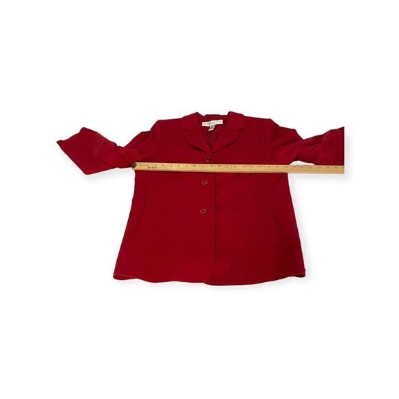Vntg Valerie Stevens Red Wool Cashmere Button Front Blazer Coat Size 10 - Picture 5 of 12